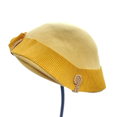 Sombrero Champiñón Vintage Clover Lane Mujer Piel de Fieltro Tostado Ajustado Clásico Talla 22 Foto 1 de 4