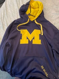 Michigan Wolverines Hoodie Sweatshirt Adult Large Blue "Go Blue" - Picture 1 of 1