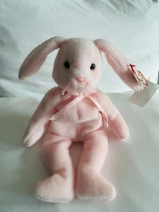 TY Beanie Baby Hoppity the Bunny Rabbit Pink Retired 1996 Easter - Picture 1 of 5
