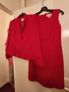 Casual Corner Set Suit Dress Suit Sz 6 Sheath Dress Sz 4 Red