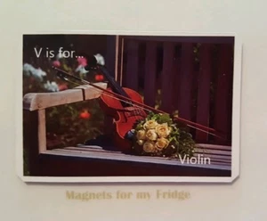 CHILDREN'S LEARNING ALPHABET 'V is for Violin' FRIDGE MAGNET - M427 F - Picture 1 of 1