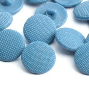 Lotto (12) bottoni vetro cucito fossetta blu ceca vintage 18mm - Foto 1 di 3