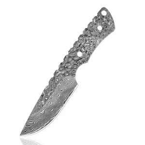 Cuchillo de caza en blanco hoja fija de acero Damasco de 5,8" hoja personalizada cuchillo de caza en blanco hágalo usted mismo - Imagen 1 de 3