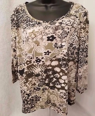 Camisa Top Blusa Gloria Vanderbilt Mujer Talla XL X Grande Multicolor Floral Foto 1 de 4