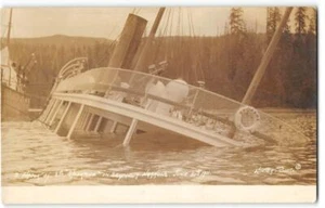 RPPC Vapor "Spokane" Naufragio Seymour Narrows, BC 1911 Foto Antigua Postal - Imagen 1 de 2