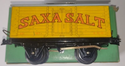 RARE 1940'S HORNBY TRAINS O GAUGE NO 50 SALT WAGON SAXA MODEL RAILWAY BOXED - Image 1 of 4