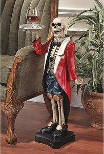 Mesa pedestal gótica Bones the English Skeleton Butler, 36 pulgadas, poliresina, fu - Imagen 1 de 3