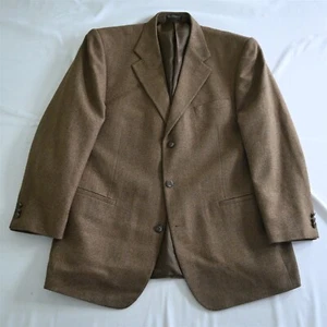 Hardy Amies 46L Brown Soft Tweed 100% Wool Mens Sport Jacket Pants Suit - Picture 1 of 12