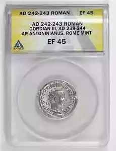 242-243 AD Gordian III AR Antoninianus Ancient Roman Coin ANACS XF-45 - Picture 1 of 2