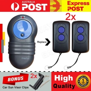 2 x Merlin M802 Blue Compatible Garage Door Remote Control Prolift 230T/430R New - Picture 1 of 8