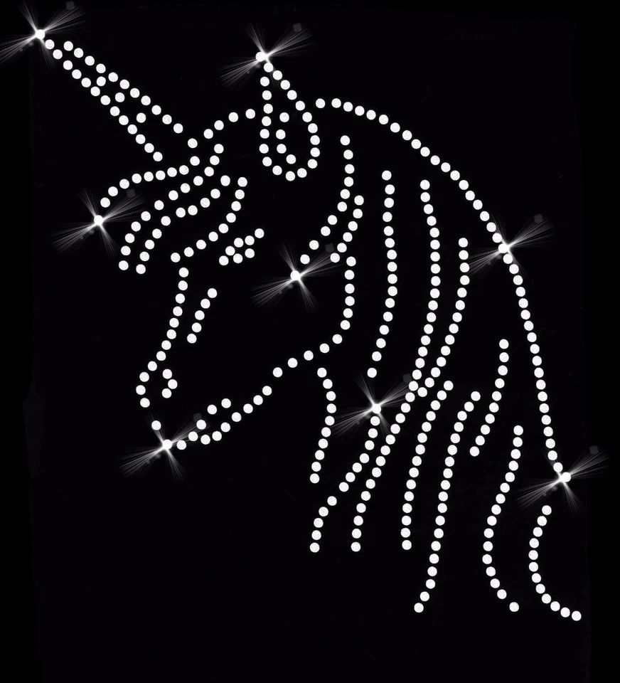 Strass Einhorn zum aufbügeln Bügelbild Applikation Pferd Fabelwesen - Bild 1 von 1