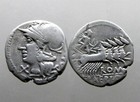 Baebia 12 Silver Denarius_Roman Republic_Apollo In Quadriga w Bow & Arrow