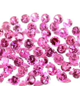 15pcs-Natural Pink Sapphire Round Cut Loose Gemstone For Jewellery 1.6-1.8mm - Picture 1 of 3
