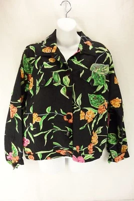 Chaqueta Blazer New Directions Multicolor Estampado Floral Abotonada Para Mujer Talla M Foto 1 de 4