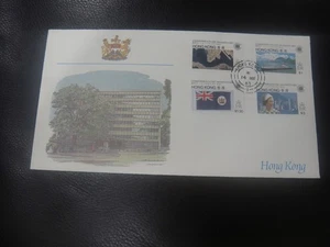 HONG KONG 1983 Sc#411-14 Commonwealth Day FDC,RARE Cachet - Picture 1 of 2