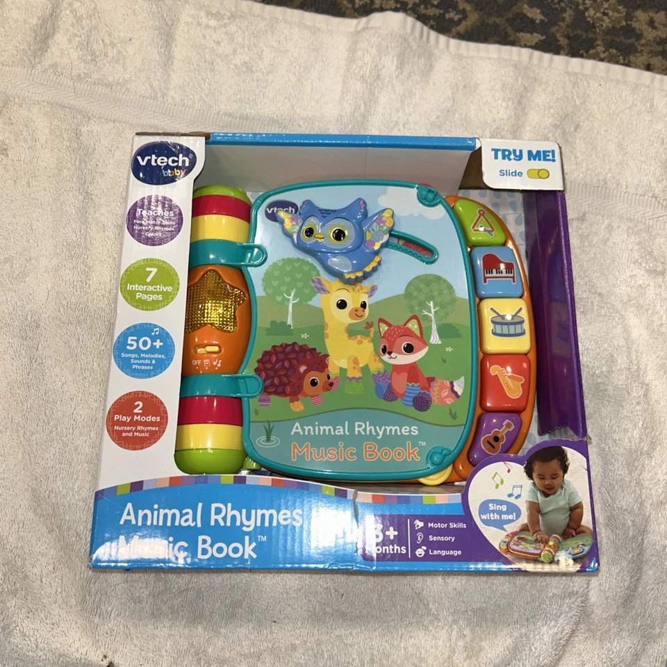 VTech Baby Musical Rhymes Educational Book Babies 3-24 Months Interactive NEW - Image 1 of 3