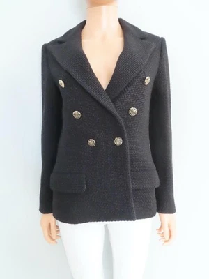 Chaqueta/Ablazer Chanel 21P Tweed Negro Talla F 34/US 2 NUEVO CON ETIQUETAS Foto 1 de 4