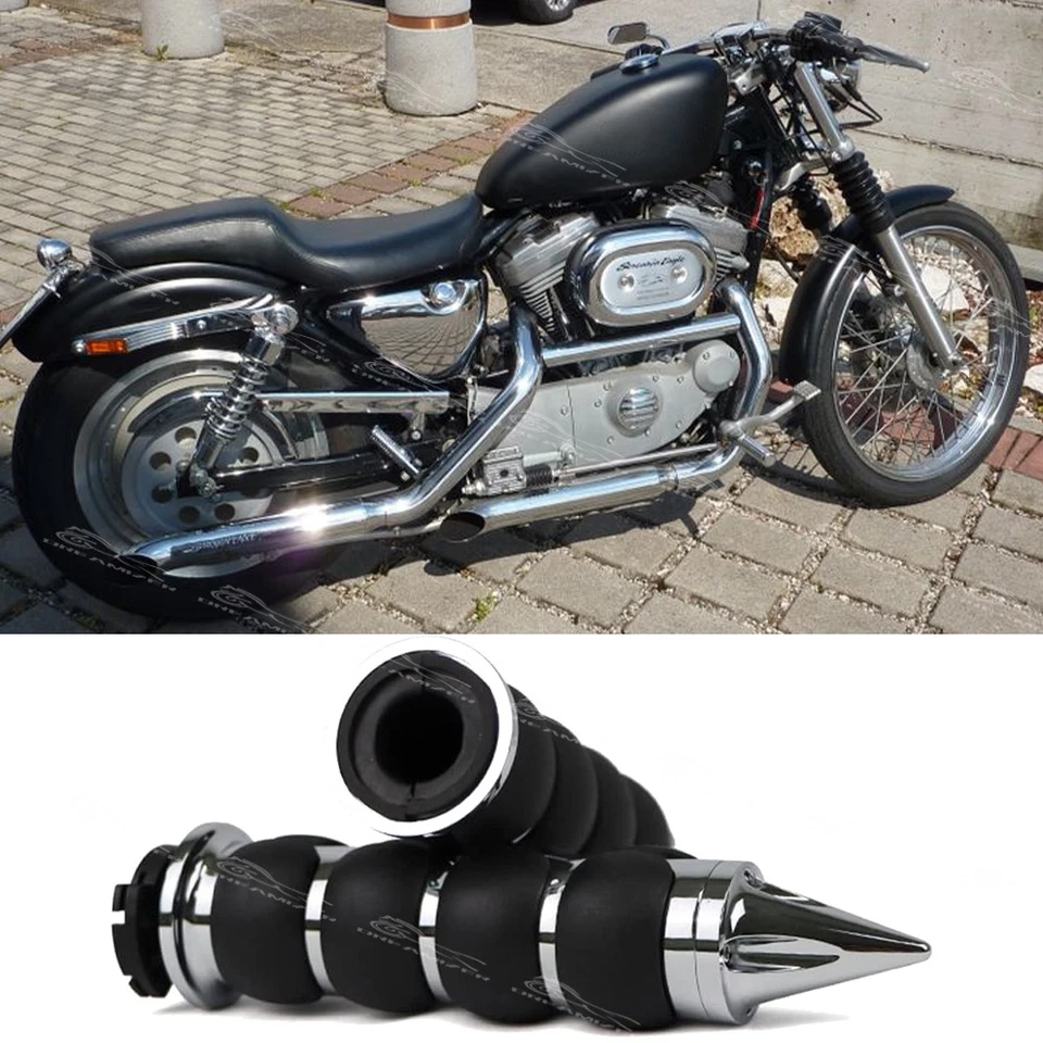 Empuñaduras de manillar de motocicleta Spike de 1" para Harley Sportster XL883 XL1200 hierro Foto 1 de 4