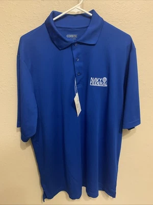 L@@K- Polo Para Hombre CORE Verdadero Azul Real Azul Marino Federal Credit Union Talla XL NUEVO CON ETIQUETAS Foto 1 de 4