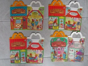 McDONALD'S HAPPY FOOD BOXES Lote de 4 Osos Berenstain 1987 NUEVO - Imagen 1 de 3