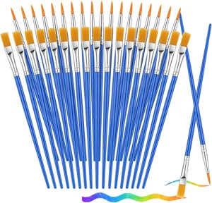 Pinceles de pintura pequeños a granel, 88 piezas cepillos de pelo de nailon, punta plana redonda acrílico dolor - Imagen 1 de 12