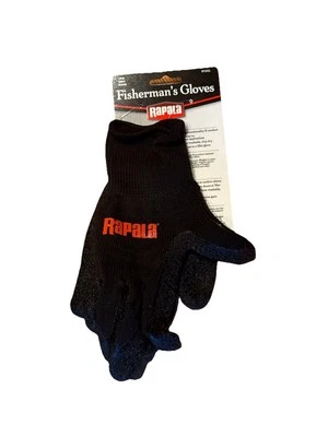 RAPALA Fishermans Fishing Pair Gloves Protective Non Slip Latex Coating  Floats - Image 1 of 4