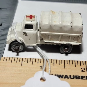 ttb1 #407 Vintage Barclay Metal Miniatures Red Cross Field Ambulance Army Truck - Picture 1 of 8