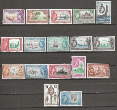 BRITISH SOLOMON ISLANDS 1956/63 SG 82/96 MINT - Image 1 of 2