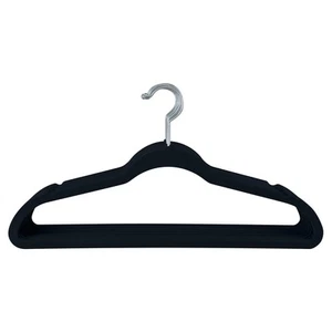 10 Super Slim Velvet Huggable Hangers in Black - Picture 1 of 7