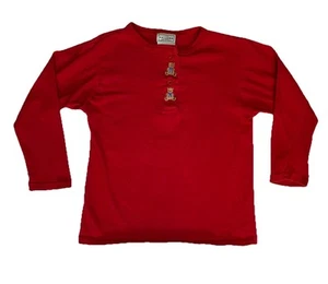 Vintage 1990s Little Arizona Long Sleeve Shirt Youth 4T Red Embroidered Bears  - Picture 1 of 7