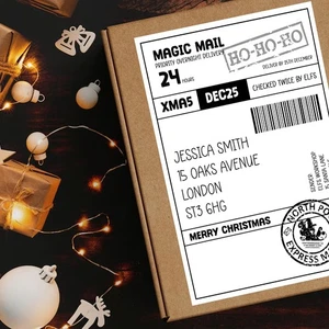 Etiqueta personalizada de correo de elfos del Polo Norte - Pegatina postal de Navidad de Papá Noel - Imagen 1 de 8