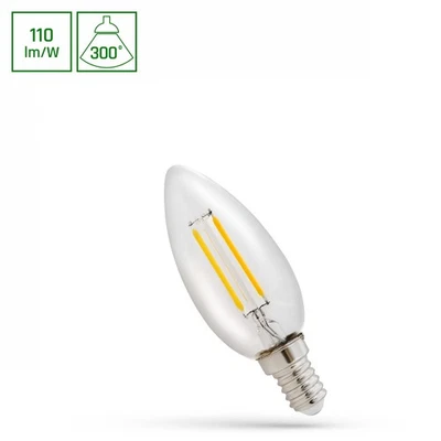 LED E14 C35 Filament klar 1W Kerzenform 300° 110lm 230V Warmweiß 3000K - Bild 1 von 3