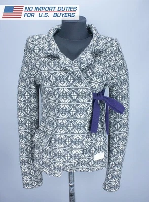 Cárdigan envolvente tejido Odd Molly para mujer talla 2/M gris mezcla de lana Fair Isle Foto 1 de 4