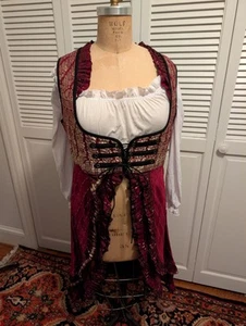 Medieval, Pirate Or Gypsy Style Silk Vest size 3XL By Kashi - Picture 1 of 22