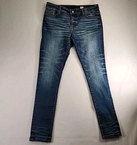 Jeans negros con hebilla para mujer 30x32 rectos azules descoloridos bigotes Candiani Denim - Imagen 1 de 8