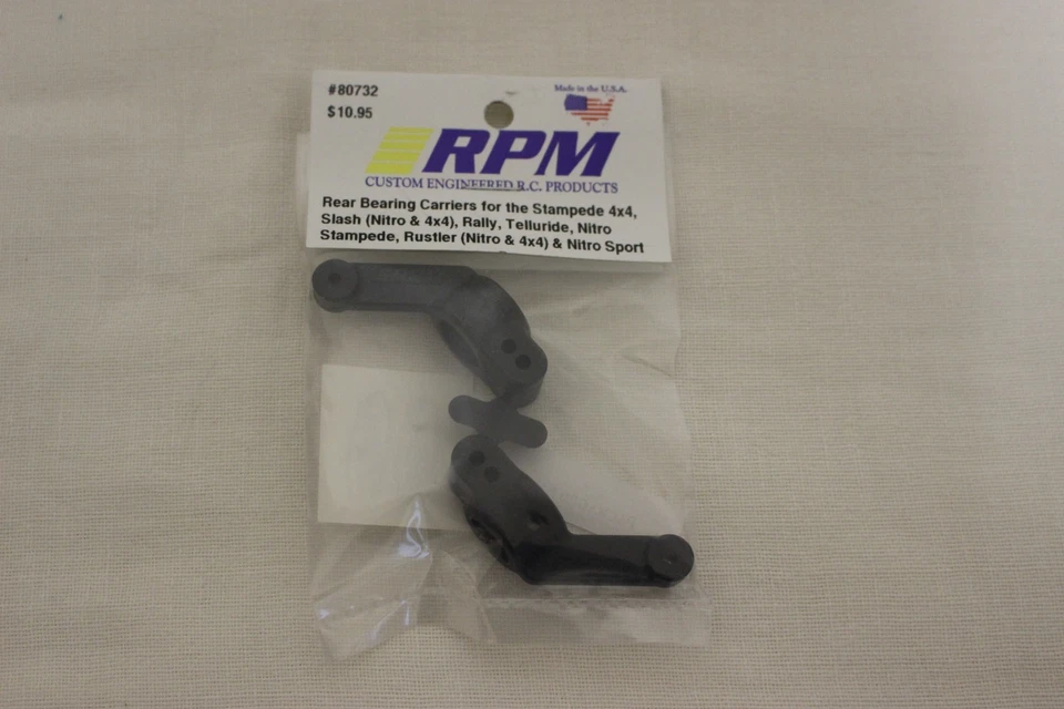 RPM Rear Bearing Carriers Traxxas 4WD Elec. Slash, Rustler & Stampede Blck 80732 - Image 1 of 1