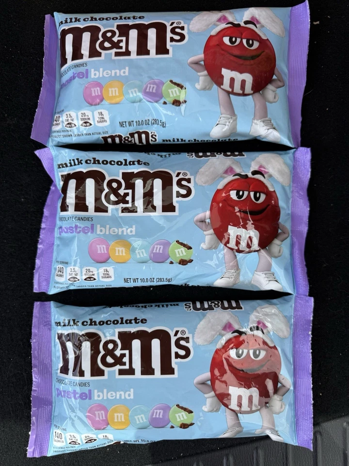 3 x M&M's Milk Chocolate Pastel Blend Bags 10oz  Easter Edition Bb 10/2025 - Image 1 of 1