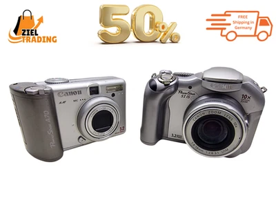 2er Set Canon PowerShot A70 & Canon PowerShot S1 IS Digitalkameras – Defekt - Bild 1 von 4