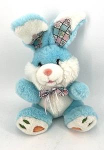 Vintage Cuddle Wit Plüsch hellblau Hase Kaninchen Schleife Stofftier Spielzeug Ostern - Bild 1 von 7