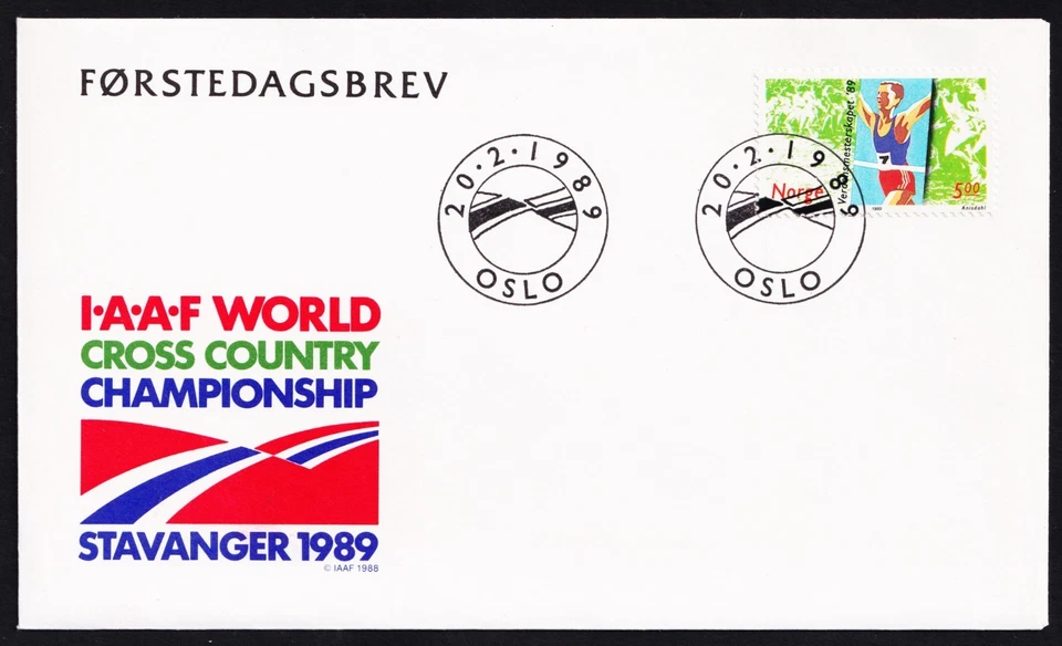 NORWAY . 1989 World Cross Country Championship . First Day Cover - Image 1 of 1