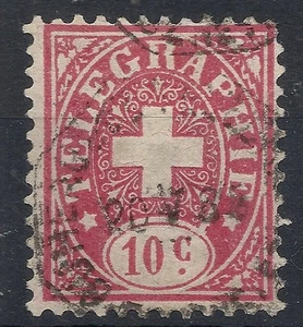 1877 SVIZZERA USATO TELEGRAFICI 10 CENT -  SZ068 - Picture 1 of 1