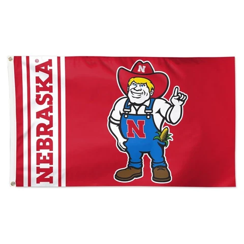NEBRASKA CORNHUSKERS HERBIE HUSKER 3'X5' DELUXE FLAG NEW WINCRAFT π½ Cover