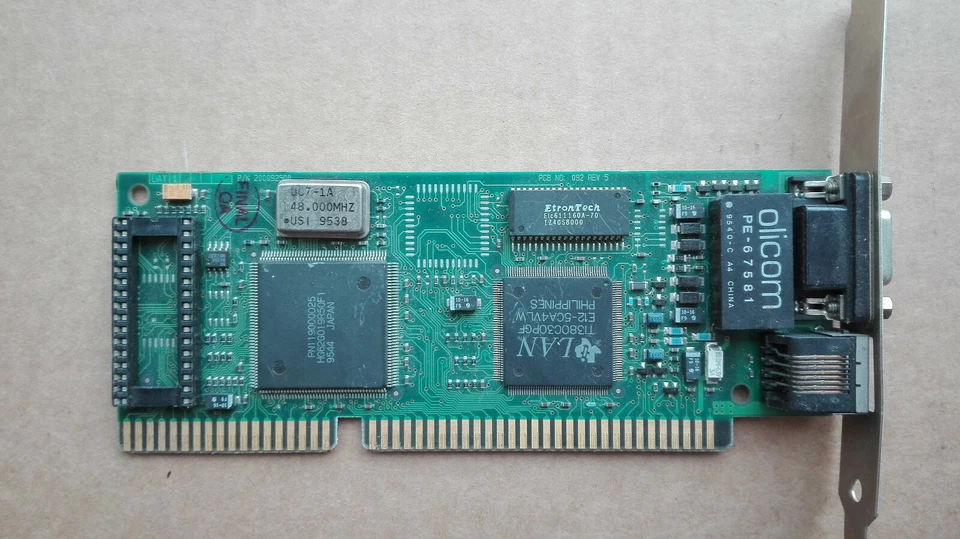 Network Token Ringcard card INTELOlicom 20009250 770400811 ISA 16/4 untested - Image 1 of 1