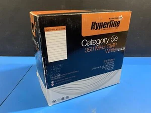 Hyperline UTP4-C5E-SOLID-CMP-WH-305 350MHz White 1000FT Cat 5E Cable - Picture 1 of 3