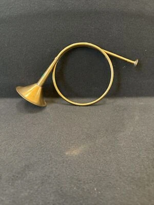 Vintage Brass French Horn Decoration Rustic Holiday Christmas Farmhouse 11.5” - Image 1 of 4