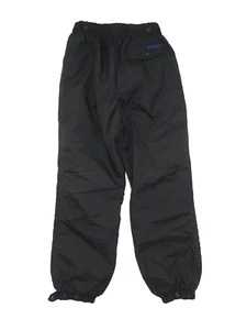 Vtg 90s COLUMBIA Black Nylon SNOW PANTS Winter Ski Rain Windbreaker Kid YOUTH XL - Picture 1 of 6
