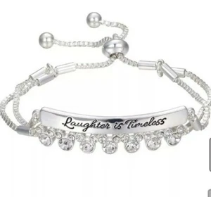 Silver DISNEY Bracelet Mickey Mouse Jewelry Crystal Mickey Mouse Bracelet in Box - Picture 1 of 4