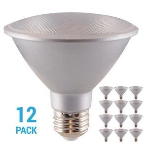 12 Pack S29422 60° LED Bulb 12.5W 75W PAR30SN Short Neck Medium E26 Silver 3500K - Picture 1 of 13