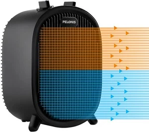 2in1 Ventilator Lüfter & Heizlüfter Heizer Heizung Heizgerät Elektroheizer Schw. - Bild 1 von 11