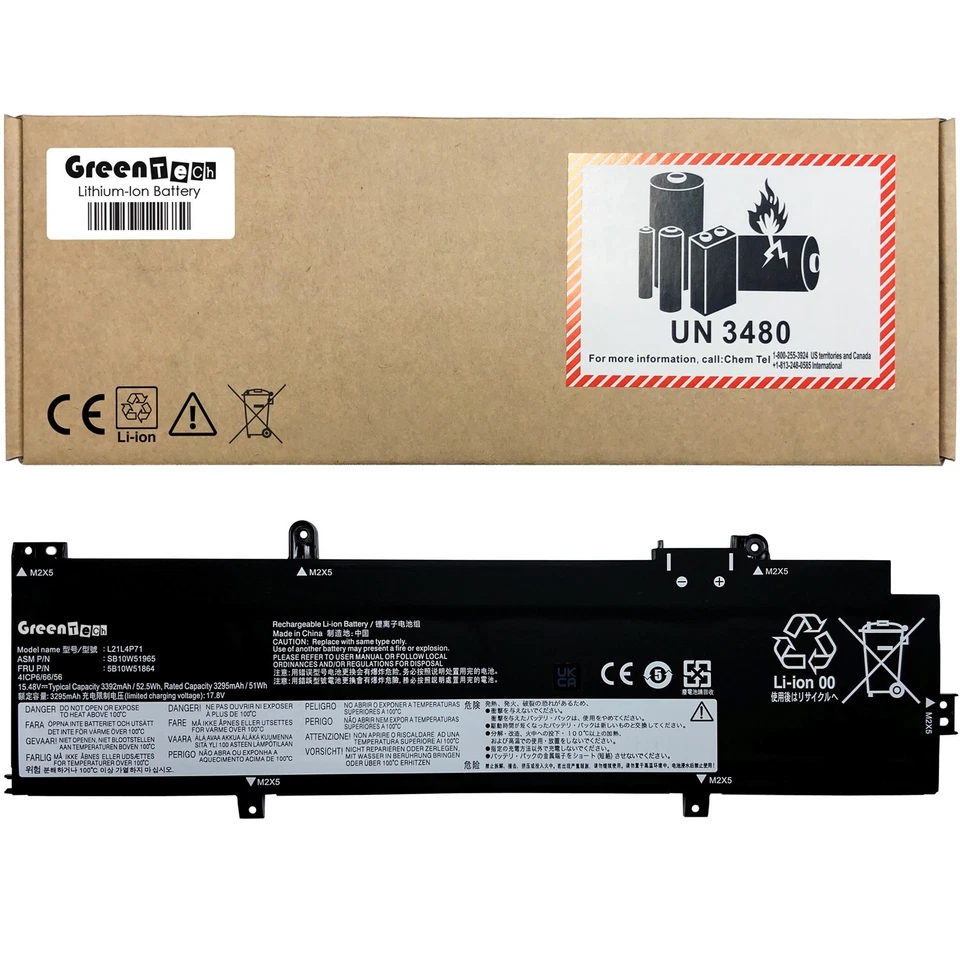BATERÍA GREENTECH L21L4P71 PARA THINKPAD T14 P14S GEN 3 52.5WHR L21C4P71 L21M4P71 Foto 1 de 1
